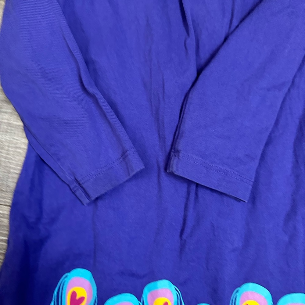 Hanna Andersson Girls 4 (100) Purple Peacock dress - Picture 4 of 5